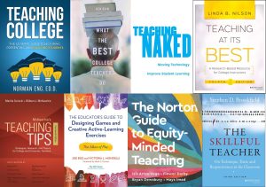 Montage of books for the book library resources.