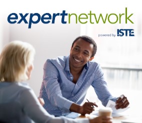 Image of two colleagues having a conversation, header: "Expert Network"